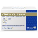 Vitafenix Çinko Bakır Takviyesi 15 Mg Çinko Sülfat ve 2 Mg Bakır Içeren Çinko ve Bakır Takviyesi 30 Kapsül
