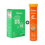 Vitago Vitamin D3 K2 20 ml Sprey + Vitamin C 20 Efervesan Tablet