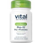 Vital Nutrients Pro-15 Pre + Probiotic 15 Strains Supports Occasional Constipation, Diarrhea 60 Tablets