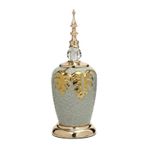 Vitale 35 cm AK.JE0175 Yakut Gold Kapaklı Vazo