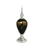 Vitale 54 cm AK.JE0010 Amber Silver Kapaklı Vazo
