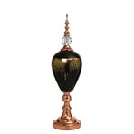 Vitale 60 cm AK.JE0011 Amber Bronz Kapaklı Vazo
