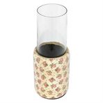 Vitale AK.FQ0015 Şiva Çiçek Desenli Silindir 12x18 cm Mumluk
