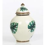 Vitale AK.NRH0088 Yeşil 21 cm Yaprak Desenli Şah Küp