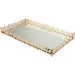 Vitale Aynalı Gold Söz Tepsisi 56*33*6 cm - 1 - Renkli