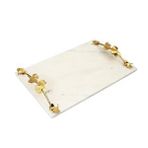 Vitale Beyaz Mermer Tepsi 25*41*7 Cm Ak.kkd0104 Çok Renkli