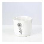 Vitale Çiçek Desenli Beyaz Vazo 13 cm AK.JF095004140