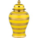 Vitale Dory Çizgili Vazo Sarı Gold 12x19x32 Cm Ak.wlt0622