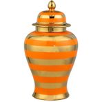 Vitale Dory Çizgili Vazo Turuncu Gold 14x22x38 Cm Ak.wlt0615