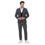 Vitale Erkek Koyu Gri Poliviskon Kumaşlı Ceket+Pantolon+Yelekli Slim Fit Takim Elbise Koyu Gri 58/6