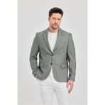 Vitale Erkek Siyah Poliviskon Kumaş Slim Fit Blazer Ceket Siyah 48