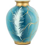 Vitale Plume Mavi Seramik Vazo 33 Cm Ak.wlt0540