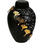 Vitale Relief Siyah Altın Vazo 46 Cm Ak.jb0199