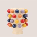 Vitale Seramik Puantiyeli Küçük Vazo 19*19*24 Cm Renksiz