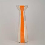 Vitale Seramik Turuncu Gümüş Mumluk 10*10*31 Cm Beyaz