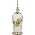 Vitale Yakut Silver Kapaklı Gold Vazo 15x15x43 Cm Ak.je0176