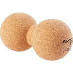 Vitality Mantar Ball Duo | Gerçek Mantardan Çift Bağ Doku Topu | Sürdürülebilir Masaj Topu Portekiz'de Üretilmiştir | Evde Bağ Doku Eğitimi Için Mantar Fasya Topu, Bej, 16 x 8 cm