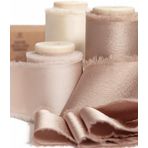 Vitalizart İpek Saten Kurdele 1-1/2 "x 15 Yard Ahşap Makaralı Şampanya ve Çıplak El Yapımı Yıpranmış Kurdeleler Hediye Paketleme Bebek Duş Düğün Gelin Buketleri Tatil Dekoru