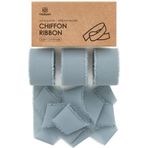 Vitalizart Tozlu Mavi Şifon İpek Kurdele 2,54 cm x 21 m Püsküllü Kumaş Çevre Dostu Paket (3 Rulo *7 Yd) Düğün Davetiyeleri, Gelin Buketleri, Dekorasyonlar, Hediye Paketleme ve Yay Yapımı için