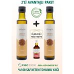 Vitally Keten Tohumu Yağı 250 ml 2’li – Soğuk Sıkım, Çok Amaçlı, Saf & Doğal