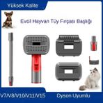 VitaLuxe Dyson V7/V8/V10/V11/V15 Uyumlu Evcil Hayvan Tüy Fırçası Başlığı Gri ABS Malzemeden - 1 Adet