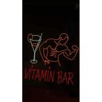 Vitamin Bar Yazılı Neon Pleksi Tabela