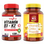 Vitamin C Çinko Propolis 120 Tablet & Vitamin D3-K2 120 Tablet