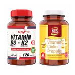 Vitamin C Çinko Propolis 60 Tablet + Ncs Vitamin D3-k2 120 Tablet