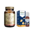 Vitamin D3 Ve K2 Vitamini Takviye Edici Gıda 20 Ml Damla + Solgar Vitamin D3 1000 Iu 100 Kapsül
