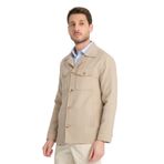 Vitanes Erkek Bej Overshirt Esneyen Kumaş Baharlık Trenç Ceket-Mont Bej 50