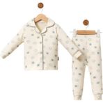 Vitastoretr Güneş Desen Çıt Çıt Düğmeli Bebek Pijama Takımı - 3 - 6 Ay - Mavi - Mavi
