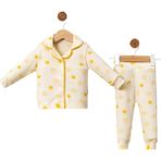 VİTASTORETR Güneş Desen Çıt Çıt Düğmeli Bebek Pijama Takımı - 3 - 6 Ay - Sarı - Sarı