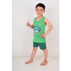 vitmo Erkek Çocuk Askılı Pijama Takımı Scuba Mavi Yeşil 1 Yaş