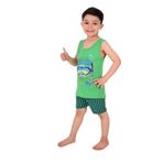 vitmo Erkek Çocuk Askılı Pijama Takımı Scuba Mavi Yeşil 2 YAŞ