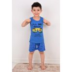 Vitmo Erkek Çocuk Askılı Pijama Takımı Will Be Back Lacivert - 1 Yaş