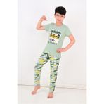 Vitmo Erkek Çocuk Kısa Kollu Pijama Takımı California Yeşil - 1 Yaş
