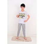 Vitmo Erkek Çocuk Kısa Kollu Pijama Takımı Fast Model Gri - 1 Yaş