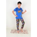 Vitmo Erkek Çocuk Kısa Kollu Pijama Takımı Wow Model Lacivert - 5 Yaş