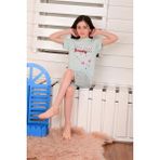Vitmo Kız Çocuk Kısa Kollu Kapri Pijama Takımı Never Stop Mint - 1 Yaş