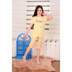 Vitmo Kız Çocuk Kısa Kollu Kapri Pijama Takımı Never Stop Sarı - 2 Yaş