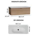 VitrA 56141 Nest Trendy Tek Çekmeceli 100 cm Hareli Doğal Ahşap Lavabo Dolabı
