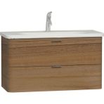 VitrA 56150 Nest Trendy 100 cm Hareli Doğal Ahşap Çift Çekmeceli Lavabo Dolabı