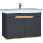 VitrA 60837 Sento 100 cm Mat Antrasit Çift Çekmeceli Lavabo Dolabı