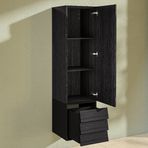 VitrA 61261 Frame Çekmeceli Hareli Siyah Meşe Mat Siyah Sağ Boy Dolabı