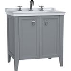 VitrA 62163 Valarte Kapaklı Etajerli 80 cm Mat Gri Lavabo Dolabı