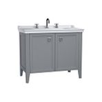 VitrA 62166 100 CM Mat Gri Valarte Kapaklı Etajerli Lavabo Dolabı