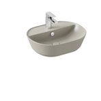 Vitra 7428b020-0001 55 cm Mat Bej Geo Oval Batarya Delikli Çanak Lavabo