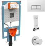 VitrA 768-5801-01 Alçıpan Uyumlu Gömme Rezervuar+Stop Valf + Kumanda Paneli + 4 Lü Set - 112*55 - Gri
