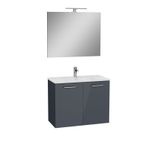 VitrA Ardea 69560 Banyo Dolabı Seti, Kapaklı, 80 cm, Parlak Antrasit