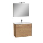 VitrA Ardea Banyo Dolabı Seti Kapaklı, 80 cm, Altın Meşe